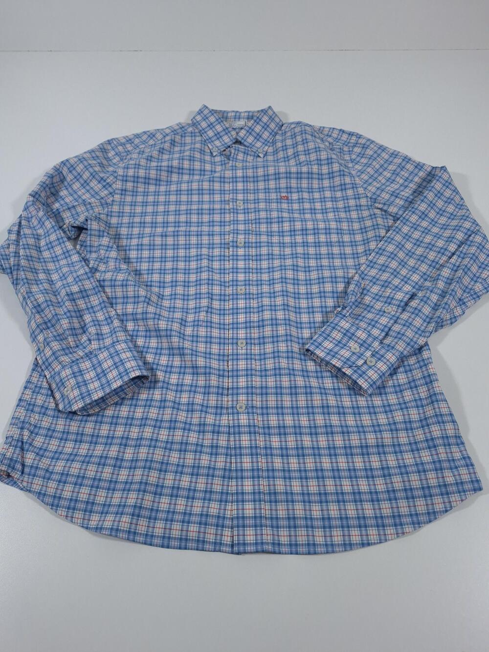 Southern Tide Shirt Mens M Blue Plaid Intercoastal L/S Button Down Stretch